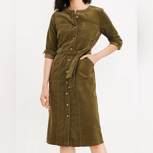 Corduroy Pocket Shirtdress